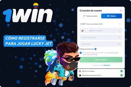 Registrarse en 1Win para Jugar Lucky Jet